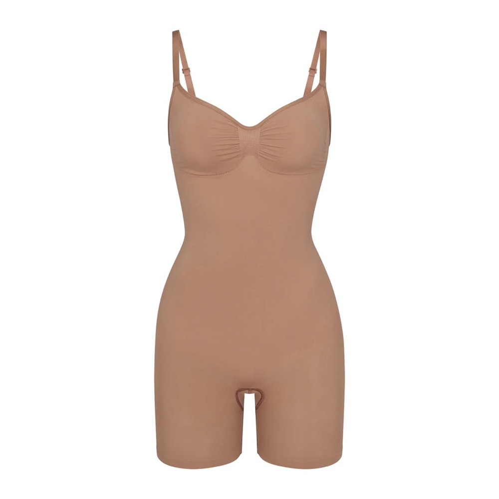 SKIMS Seamless Sculpt Midthigh Bodysuit in Sienna